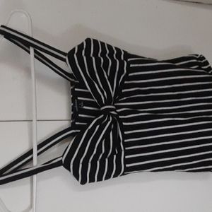 Black & white strap shirt